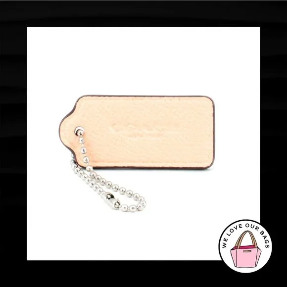 2" COACH NEW YORK Buff Beechwood Pebbled Leather Fob Bag Charm Keychain Hang Tag - Picture 1 of 1